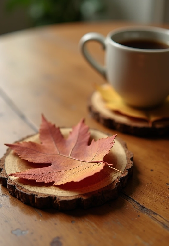 30 Fall Decor Ideas for the Home: DIY Projects Anyone Can Make - 18. Eco-Friendly Leaf Coasters
