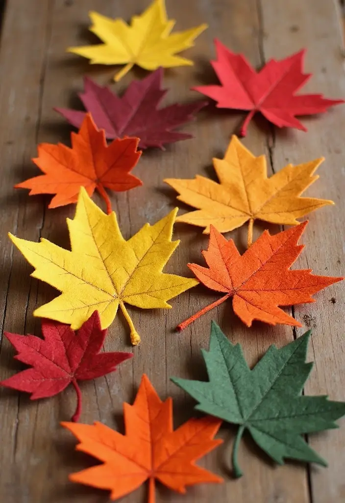30 Fall Decor Ideas for the Home: DIY Projects Anyone Can Make - 22. DIY Felt Leaves