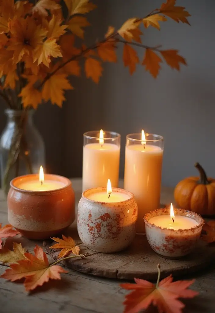 30 Fall Decor Ideas for the Home: DIY Projects Anyone Can Make - 25. Homemade Scented Candles