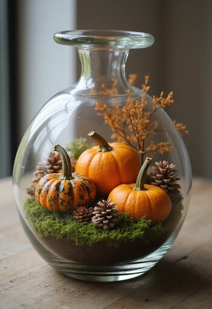 30 Fall Decor Ideas for the Home: DIY Projects Anyone Can Make - 27. DIY Autumn Terrarium