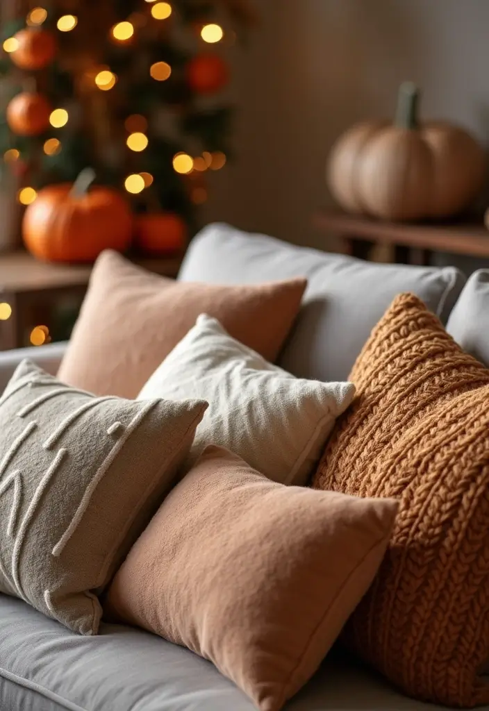 30 Fall Decor Ideas for the Home: DIY Projects Anyone Can Make - 3. Cozy Throw Pillows