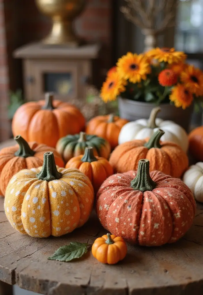 30 Fall Decor Ideas for the Home: DIY Projects Anyone Can Make - 8. Fabric Pumpkin Crafts
