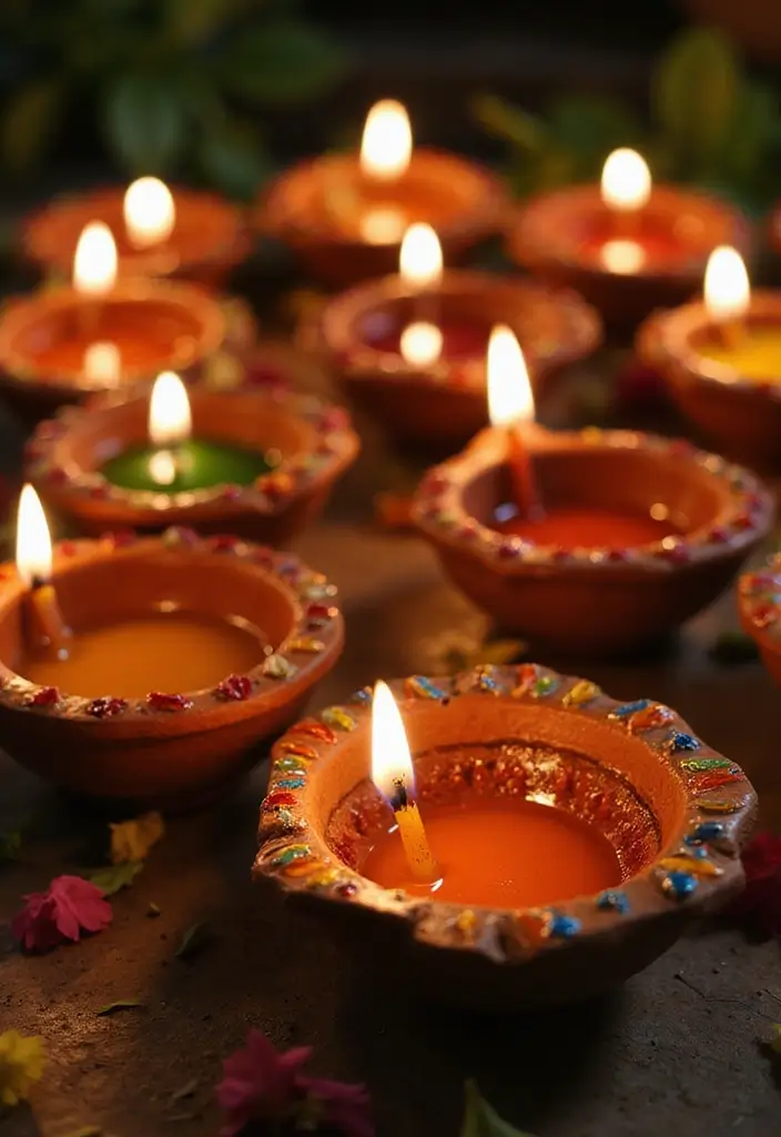 30 Ganesh Decoration Ideas Home Decor DIY for Festive Homes - 5. Sustainable Diya Decorations