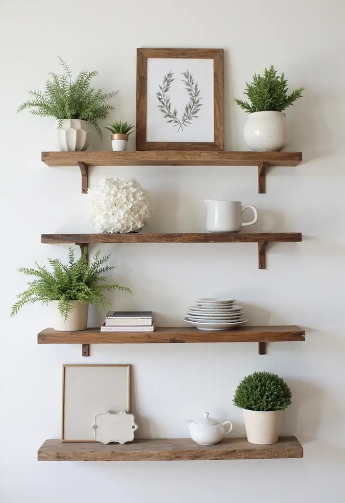 30 Home Decor DIY Ideas Creative Crafts for Every Room - 1. Reclaimed Wood Shelves