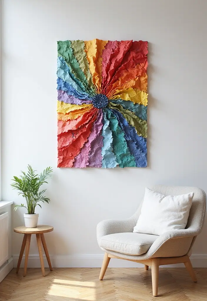 30 Home Decor DIY Ideas Creative Crafts for Every Room - 10. Recycled Paper Wall Art