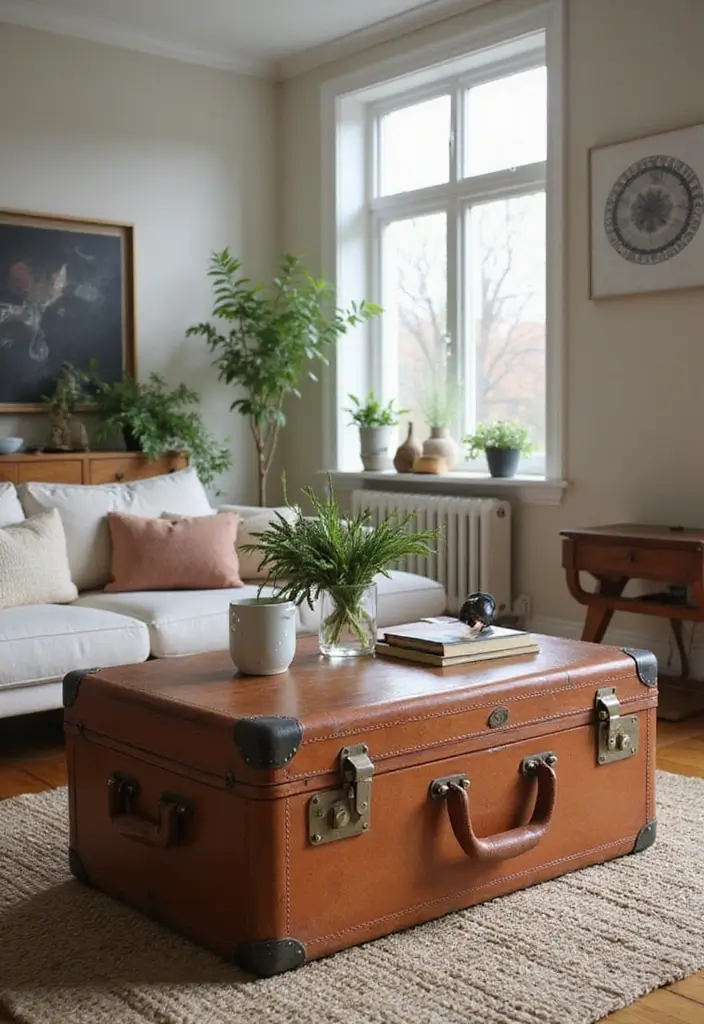 30 Home Decor DIY Ideas Creative Crafts for Every Room - 26. Vintage Suitcase Table