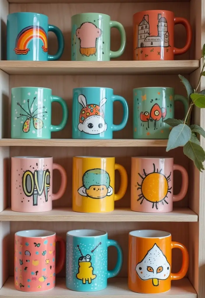 30 Home Decor DIY Ideas Creative Crafts for Every Room - 30. DIY Colorful Mugs