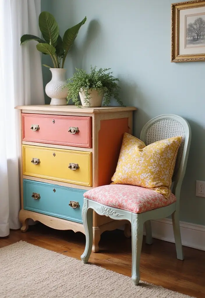 30 Home Decor DIY Ideas Creative Crafts for Every Room - 7. Painted Furniture