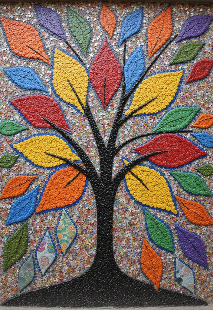 30 Home Decor DIY Ideas Creative Crafts for Every Room - 9. Bottle Cap Mosaic Art