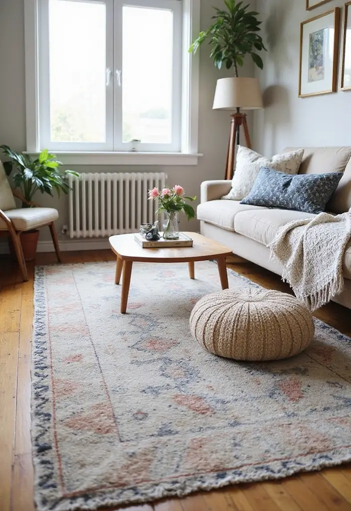 30 Home Decor Ideas Living Room Small Space Tricks That Work - 16. Layered Rugs