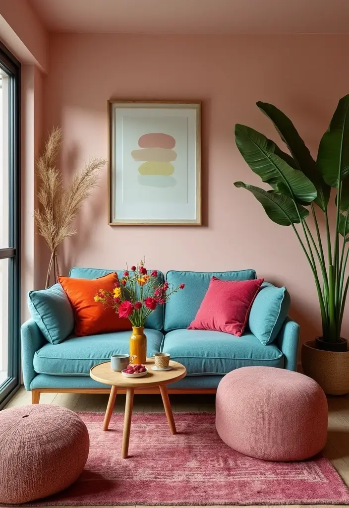 30 Home Decor Ideas Living Room Small Space Tricks That Work - 17. Colorful Accents