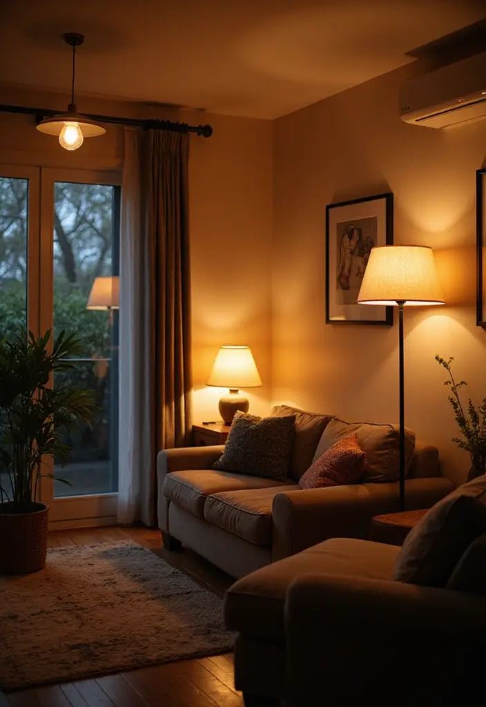 30 Home Decor Ideas Living Room Small Space Tricks That Work - 8. Adjustable Lighting