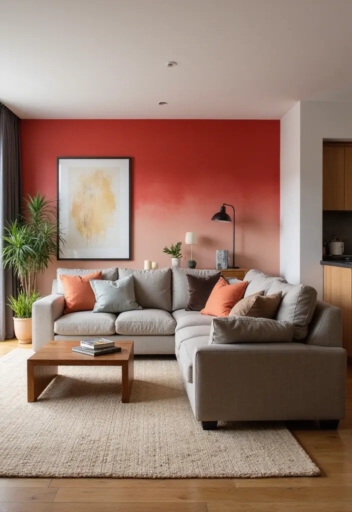 30 Home Decor Ideas Living Room and Kitchen That Blend Beautifully - 10. Bold Accent Walls