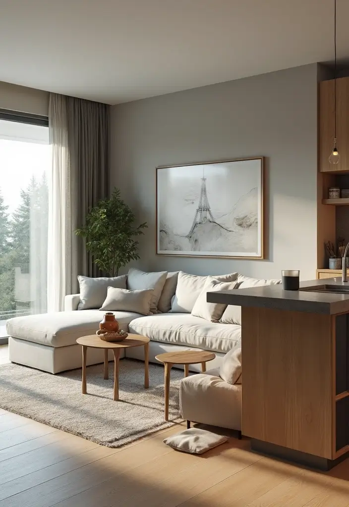 30 Home Decor Ideas Living Room and Kitchen That Blend Beautifully - 17. Smart Home Features