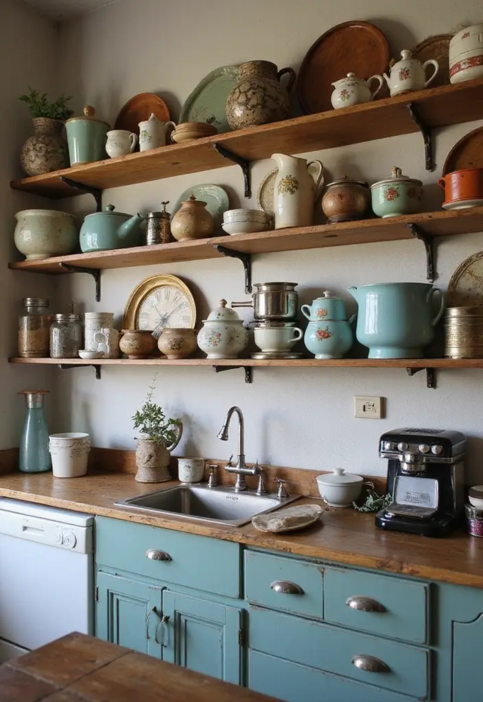 30 Home Decor Ideas Living Room and Kitchen That Blend Beautifully - 4. Vintage Kitchenware