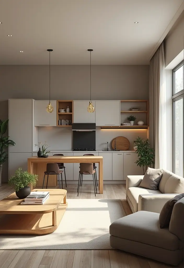 30 Home Decor Ideas Living Room and Kitchen That Blend Beautifully - 9. Multi-Functional Furniture