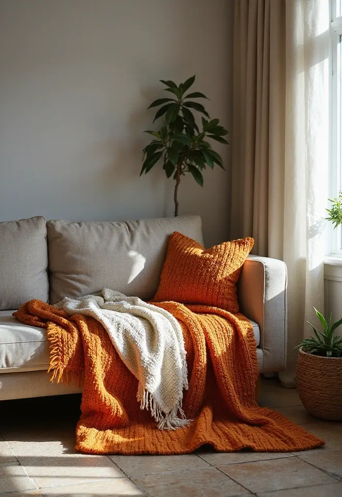 30 Home Decor Ideas for Cozy Living Rooms: Sustainable Designs for Comfort Seekers - 16. Cozy Throws & Blankets