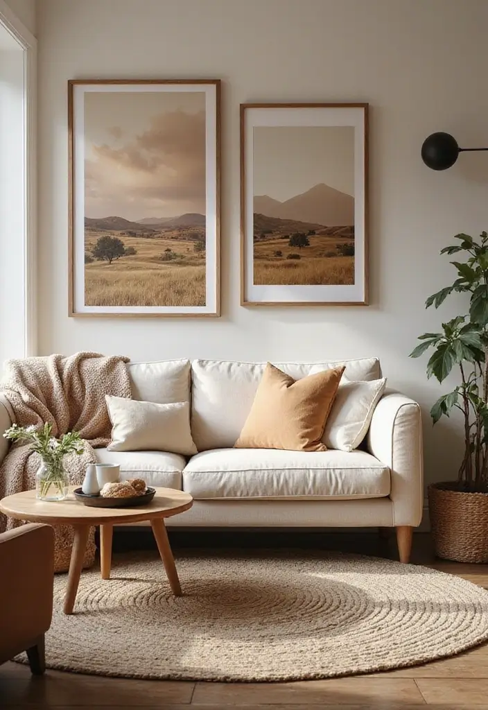 30 Home Decor Ideas for Cozy Living Rooms: Sustainable Designs for Comfort Seekers - 28. Cozy Artwork