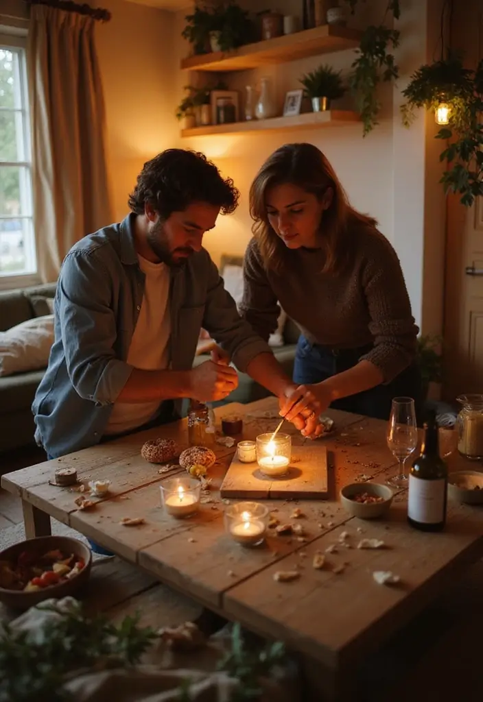 30 Romantic Date Night at Home Decor Ideas for a Cozy Evening - 22. Shared DIY Projects