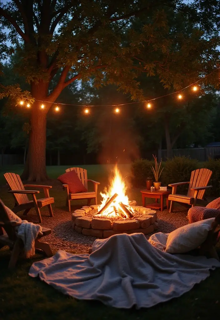 30 Romantic Date Night at Home Decor Ideas for a Cozy Evening - 24. Cozy Bonfire in the Backyard
