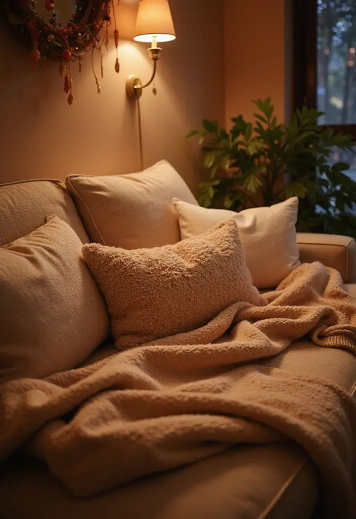 30 Romantic Date Night at Home Decor Ideas for a Cozy Evening - 4. Soft Textiles and Blankets