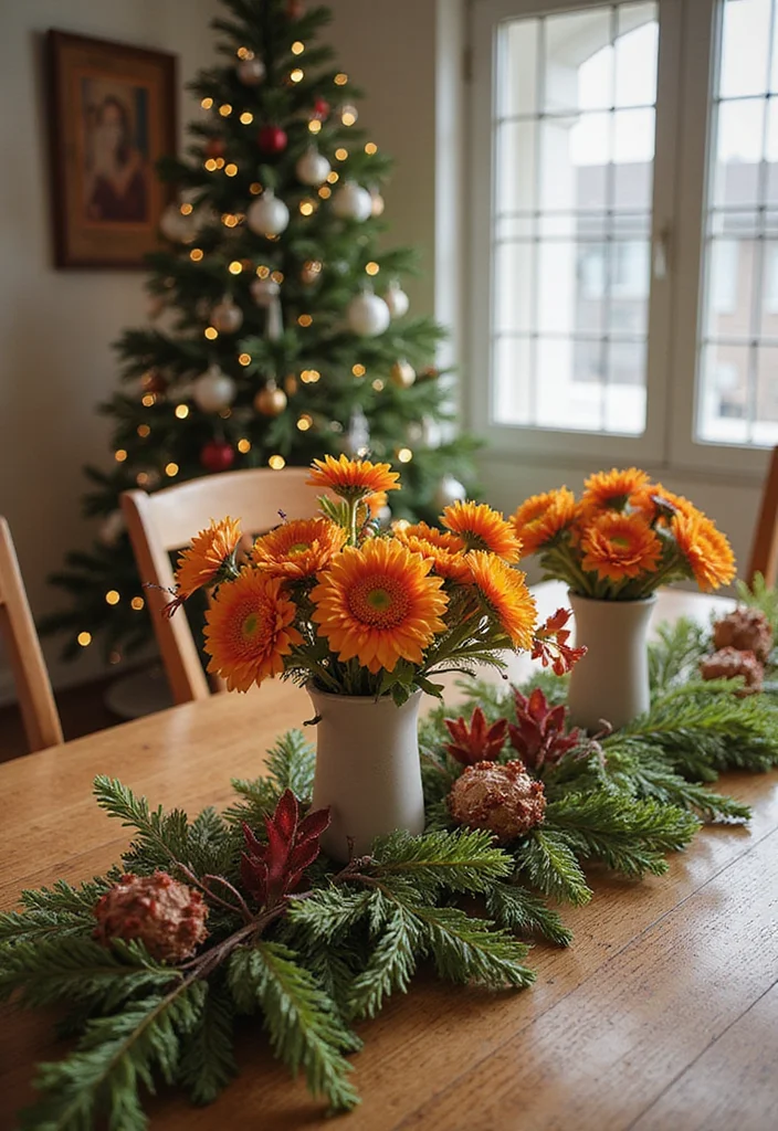 Artificial Flowers Decoration Home Decor: A Blooming Guide with 20 Lively Styling Inspirations - 11. Festive Floral Arrangements for Holidays