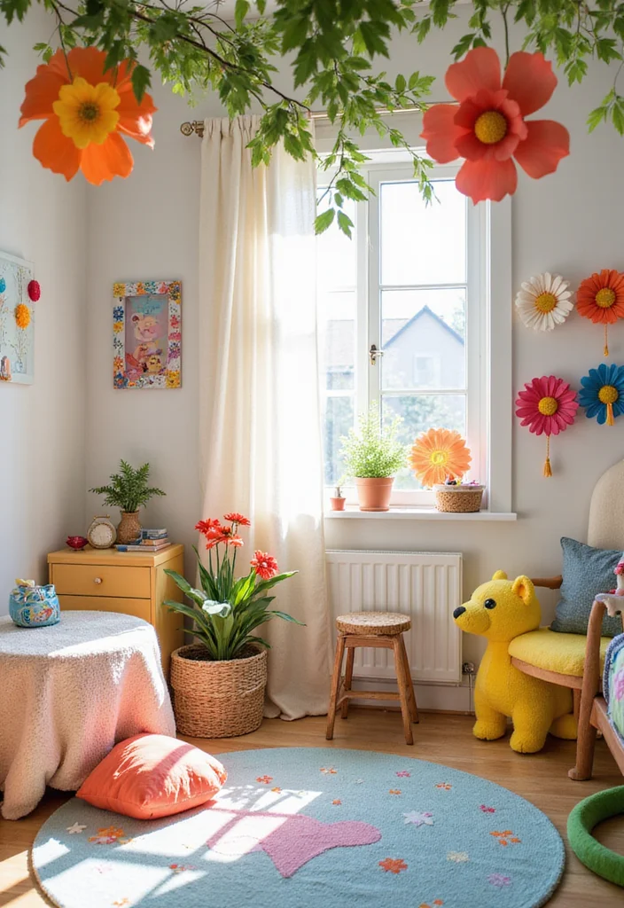 Artificial Flowers Decoration Home Decor: A Blooming Guide with 20 Lively Styling Inspirations - 13. Playful Kids' Rooms