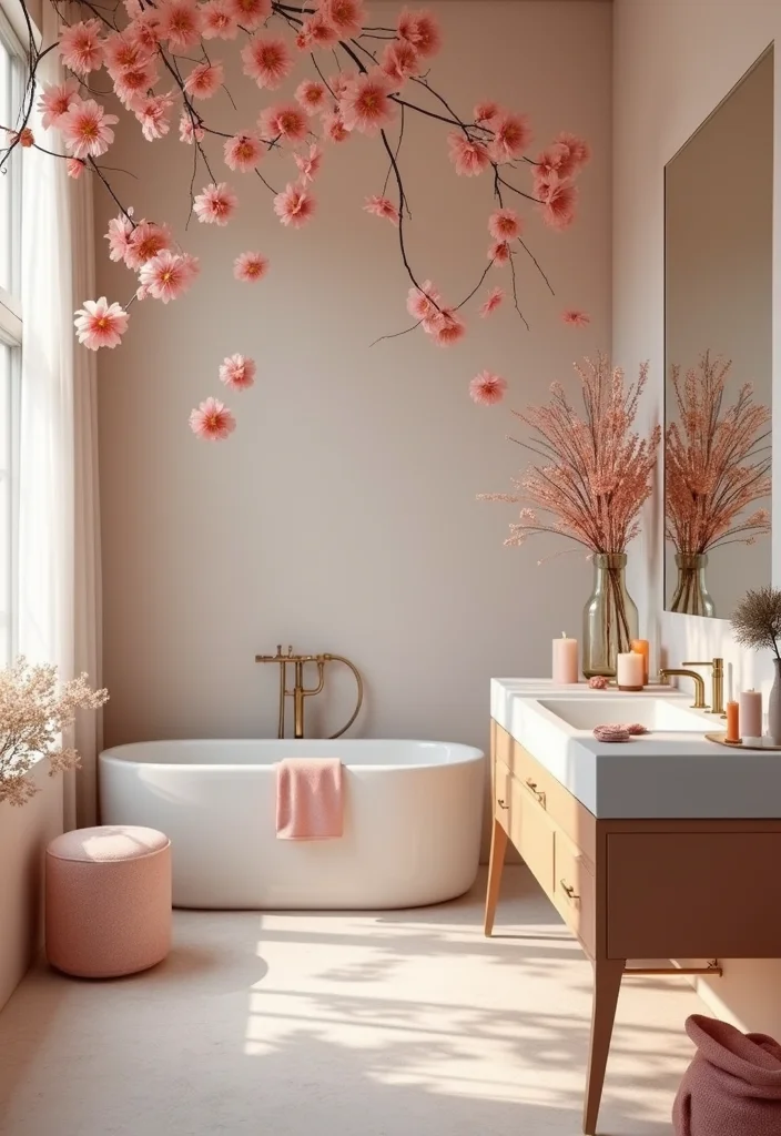 Artificial Flowers Decoration Home Decor: A Blooming Guide with 20 Lively Styling Inspirations - 2. Radiant Bathroom Decor