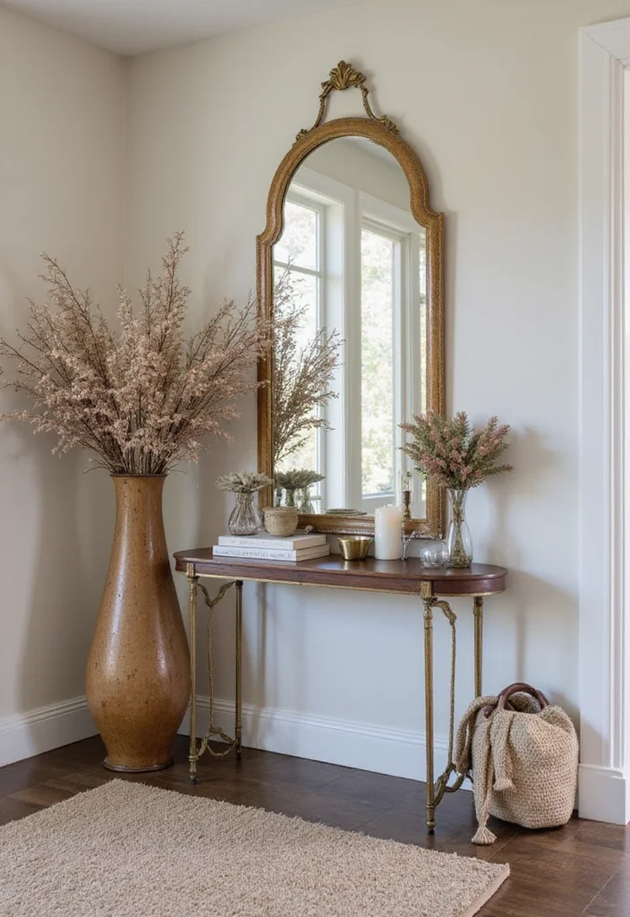 Artificial Flowers Decoration Home Decor: A Blooming Guide with 20 Lively Styling Inspirations - 5. Elegant Entryway Accents