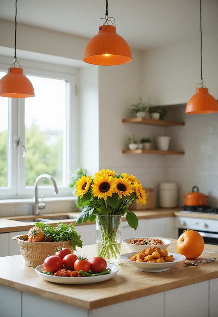 Artificial Flowers Decoration Home Decor: A Blooming Guide with 20 Lively Styling Inspirations - 7. Vibrant Kitchen Accents
