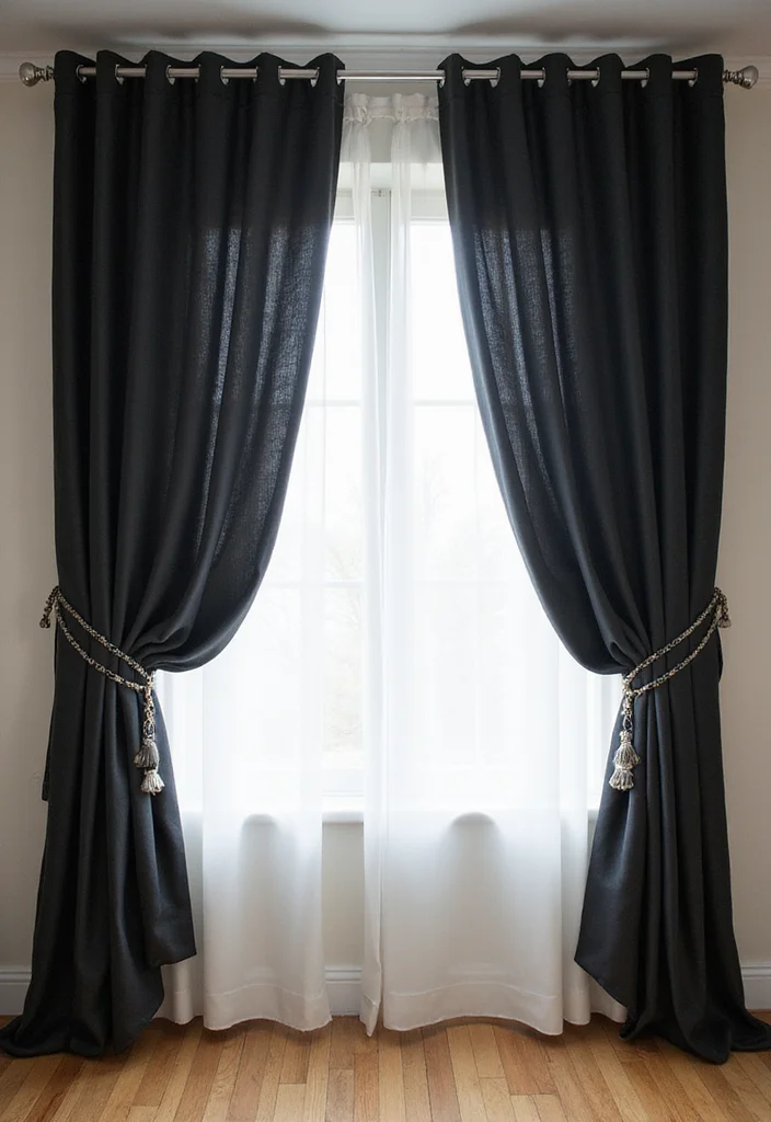 Black and White Home Decor: A Modern Guide with 18 Sleek Monochrome Inspirations - 10. Black and White Window Treatments