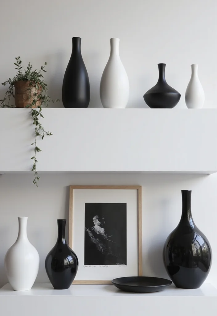 Black and White Home Decor: A Modern Guide with 18 Sleek Monochrome Inspirations - 11. Minimalist Black and White Decor Accessories