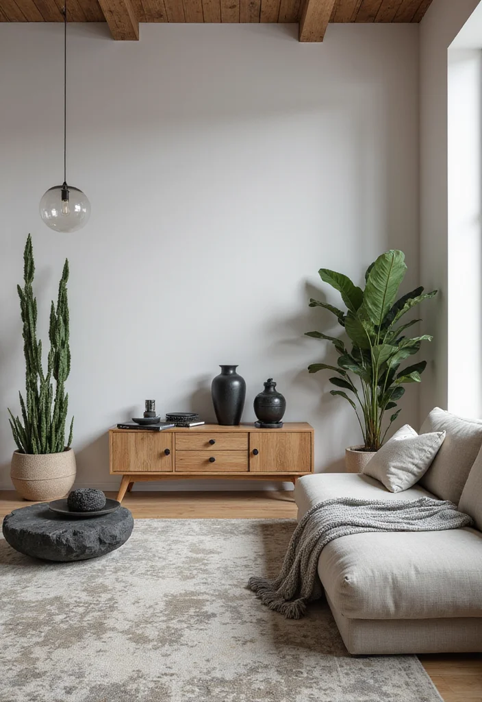 Black and White Home Decor: A Modern Guide with 18 Sleek Monochrome Inspirations - 12. Combining Natural Elements