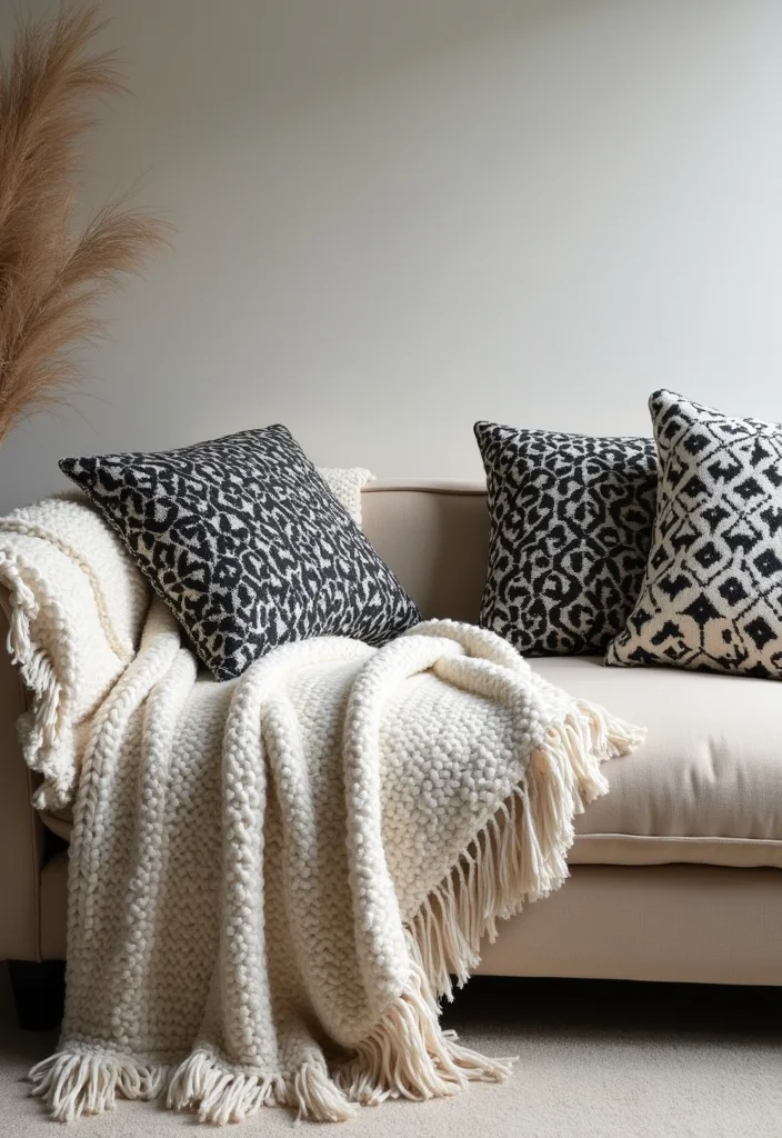 Black and White Home Decor: A Modern Guide with 18 Sleek Monochrome Inspirations - 4. Layering Textures