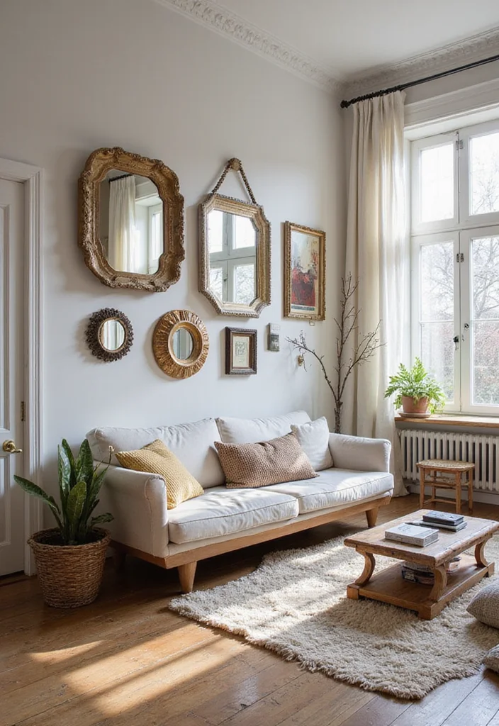 Boho Decor Ideas for the Home: A Free-Spirited Guide with 18 Warm & Whimsical Inspirations - 17. Incorporating Mirrors