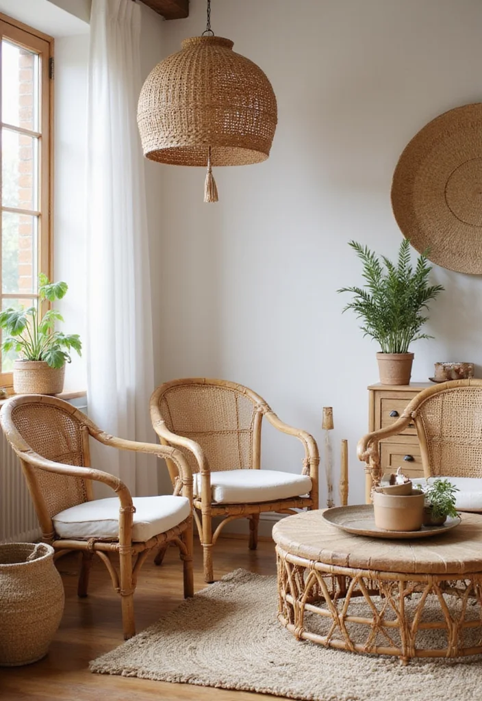 Boho Decor Ideas for the Home: A Free-Spirited Guide with 18 Warm & Whimsical Inspirations - 3. Natural Materials in Decor