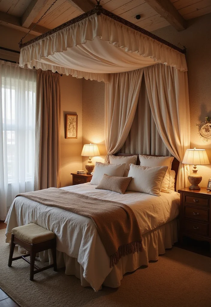 Boho Decor Ideas for the Home: A Free-Spirited Guide with 18 Warm & Whimsical Inspirations - 5. Dreamy Canopy Beds