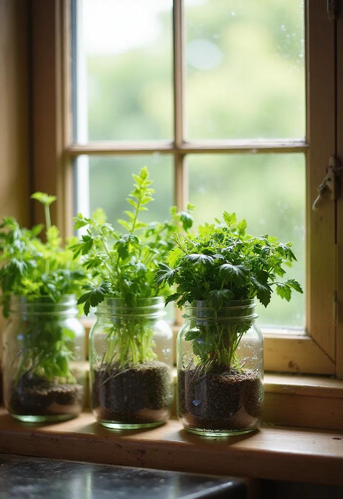 Cheap DIY Home Decor Easy Creative: A Savvy Guide with 17 Simple Crafting Inspirations - 10. Mason Jar Herb Garden