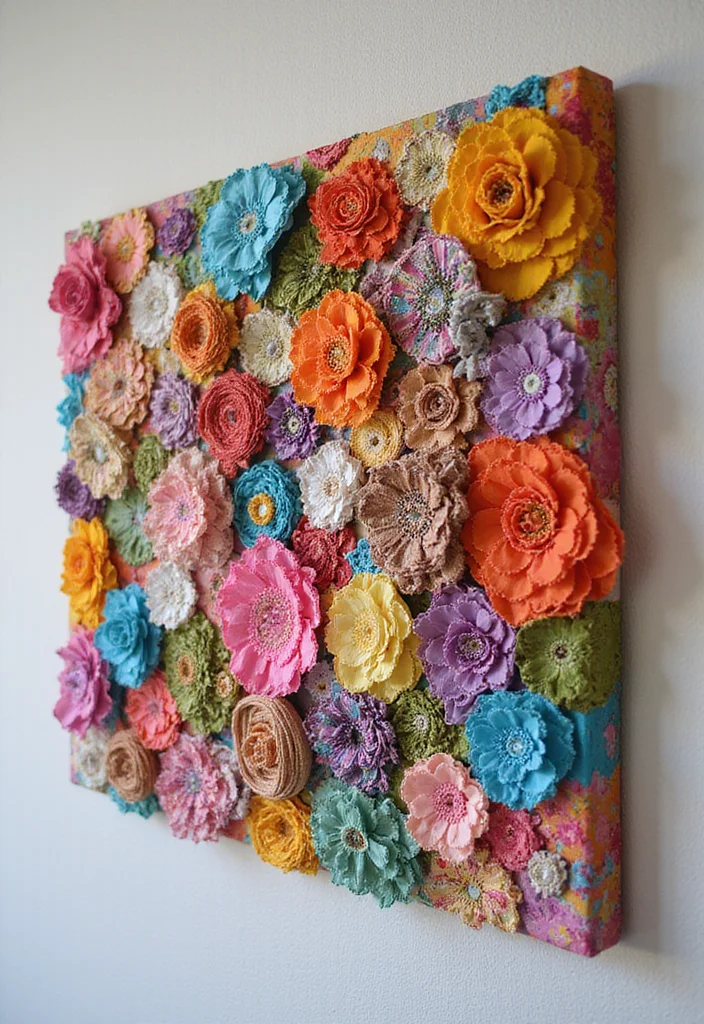 Cheap DIY Home Decor Easy Creative: A Savvy Guide with 17 Simple Crafting Inspirations - 2. Fabric Scraps Wall Art