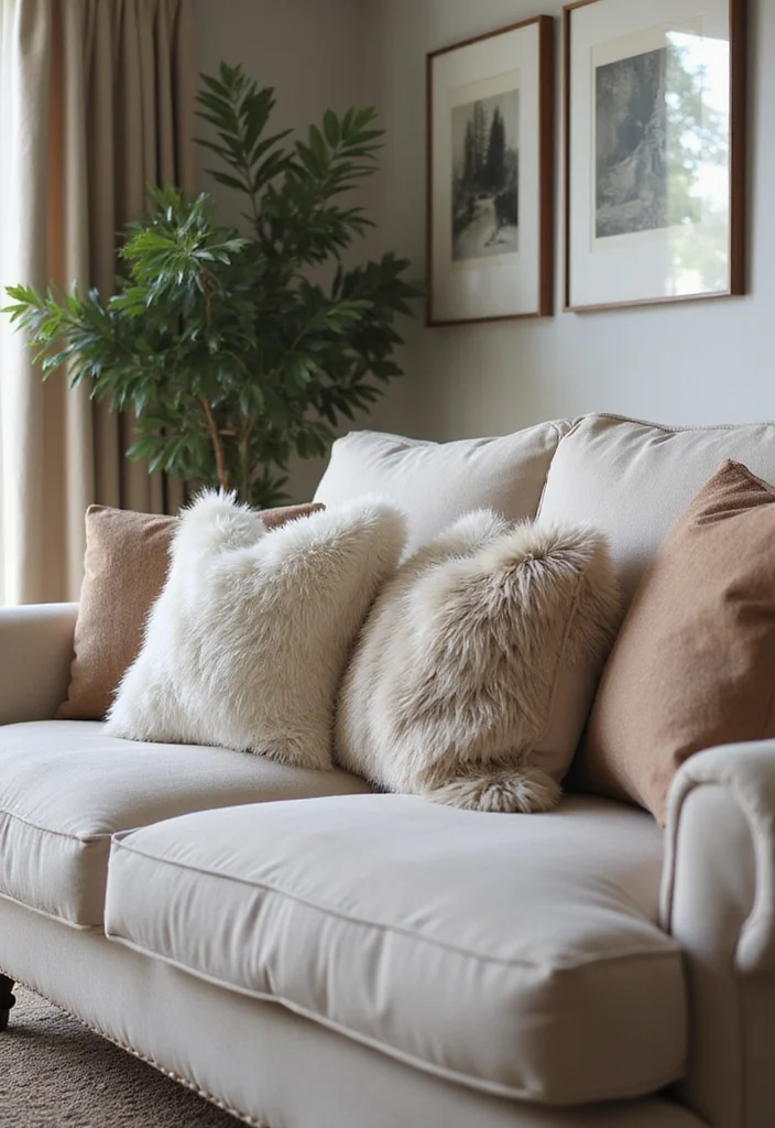 Crafts for Adults Home Decor: A Stylish Guide with 20 Sophisticated DIY Inspirations - 13. Faux Fur Throw Pillows