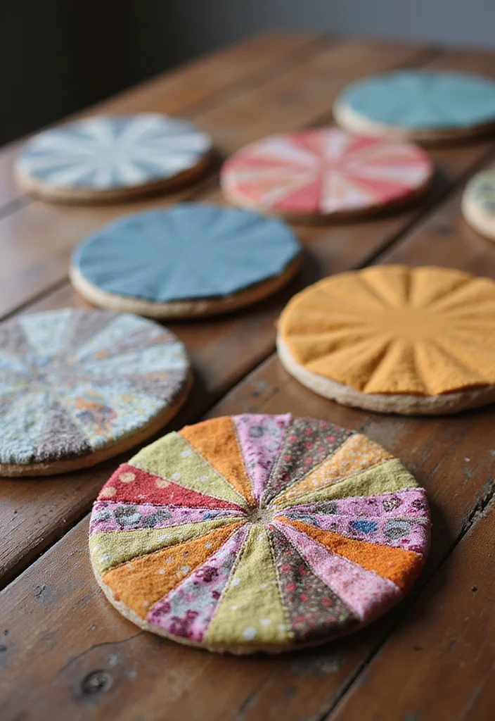 Crafts for Adults Home Decor: A Stylish Guide with 20 Sophisticated DIY Inspirations - 6. Fabric Scrap Coasters