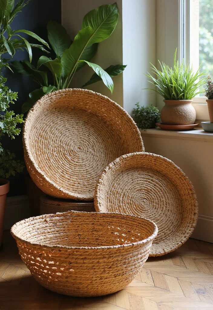 Crafts for Adults Home Decor: A Stylish Guide with 20 Sophisticated DIY Inspirations - 7. Natural Fiber Baskets