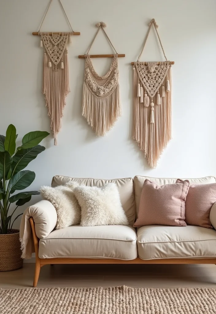 Cute Home Decor Ideas Living Room: A Delightful Guide with 18 Cozy & Charming Inspirations - 15. Playful Wall Hangings