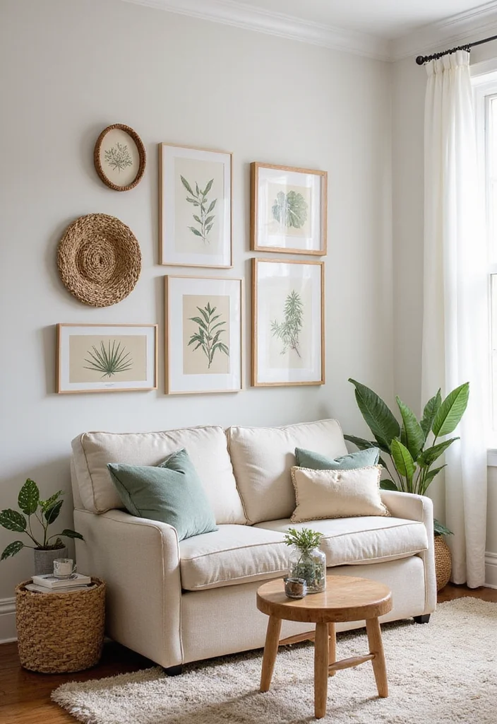 Cute Home Decor Ideas Living Room: A Delightful Guide with 18 Cozy & Charming Inspirations - 3. Eclectic Wall Art