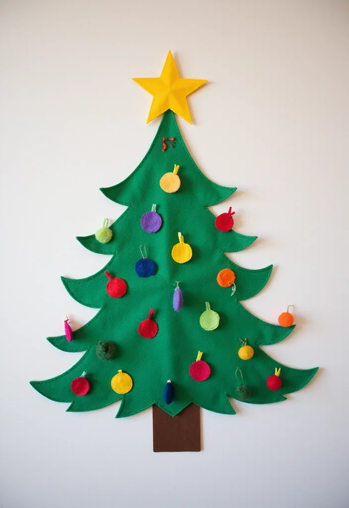 DIY Christmas Decorations for Home Decor: A Festive Guide with 20 Cozy Holiday Inspirations - 10. Felt Christmas Tree