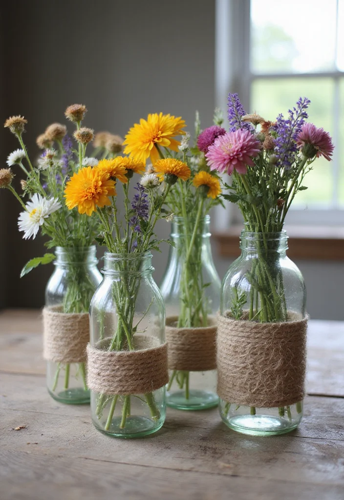 DIY Crafts for Home Decor: A Creative Guide with 17 Easy Handmade Inspirations - 1. Upcycled Glass Jar Vases