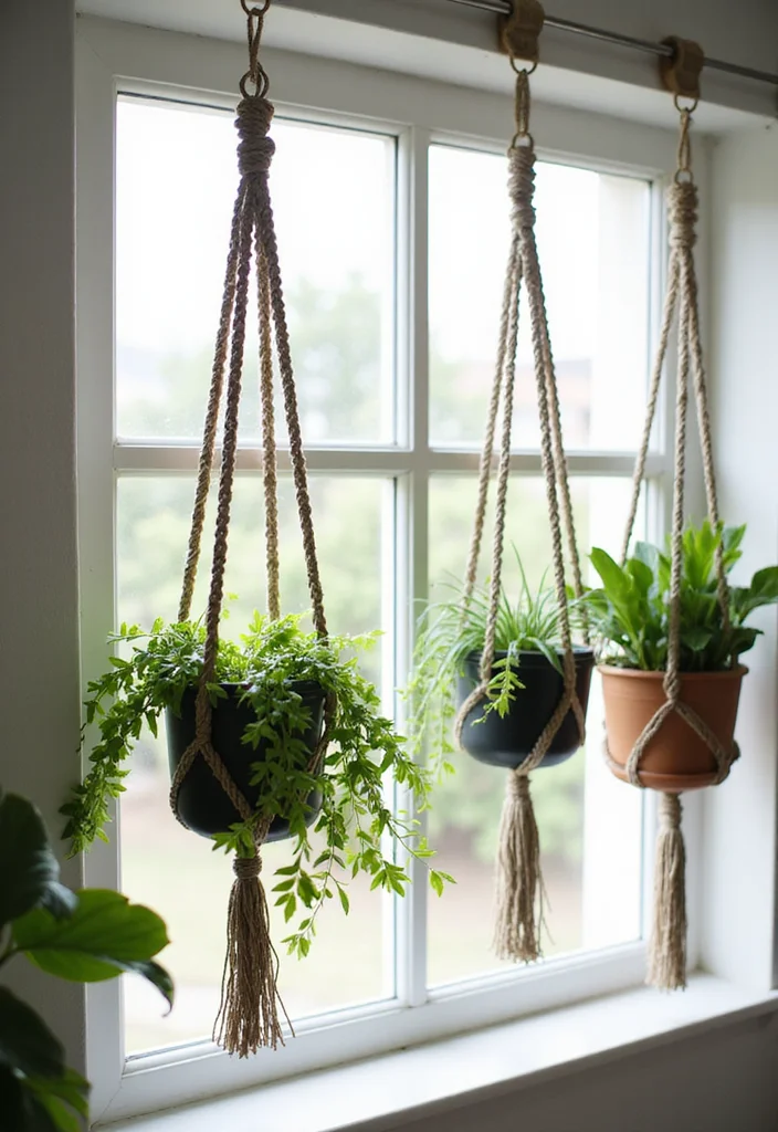 DIY Crafts for Home Decor: A Creative Guide with 17 Easy Handmade Inspirations - 4. Macrame Plant Hangers