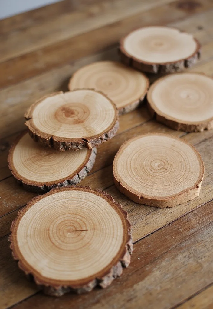 DIY Creative Crafts Home Decor: A Handmade Guide with 17 Charming Craft Inspirations - 2. Natural Wood Slice Coasters