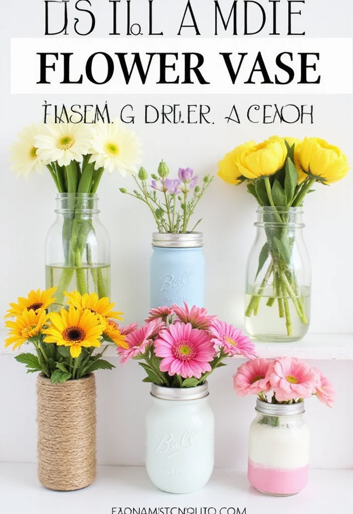 DIY Home Decor Dollar Store: A Creative Guide with 17 Budget-Friendly Craft Inspirations - 1. Charming Flower Vases