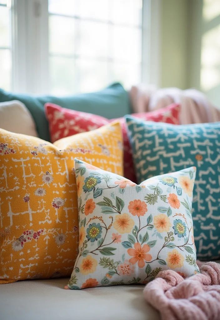 DIY Home Decor Dollar Store: A Creative Guide with 17 Budget-Friendly Craft Inspirations - 5. Colorful Throw Pillows
